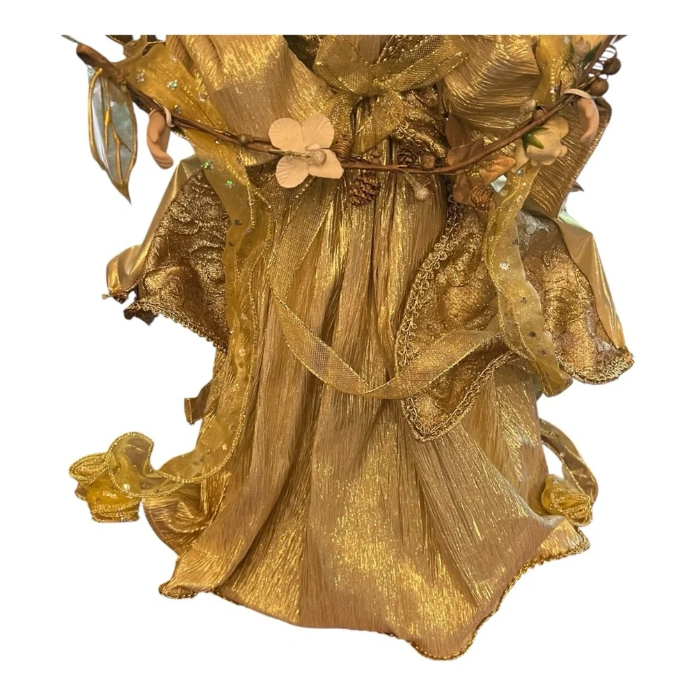 Angel Christmas Tree Topper 18” Big Holiday Time Golden Home Decor